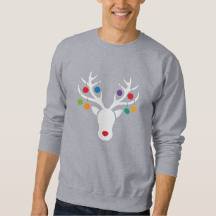 Modern Festive Rudolph Reindeer with Ornament Sweatshirt