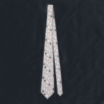 Modern Festive Trees and Falling Snow Pattern  Tie<br><div class="desc">Modern Festive Trees and Falling Snow Pattern Neck Tie - Modern festive christmas trees,  black,  white and pink on a grey background. Makes a great gift.</div>