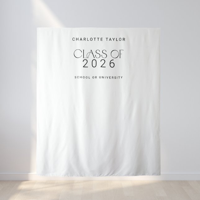 Modern Fete Class of 2025 Grad Photo Backdrop Tapestry (Modern Fete Class of 2026 Grad Photo Backdrop)