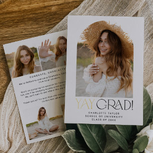 Modern Fete Foil Yay Grad Photo Arch Graduation