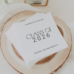 Modern Fete Minimal Class of 2024 Graduation Napkin