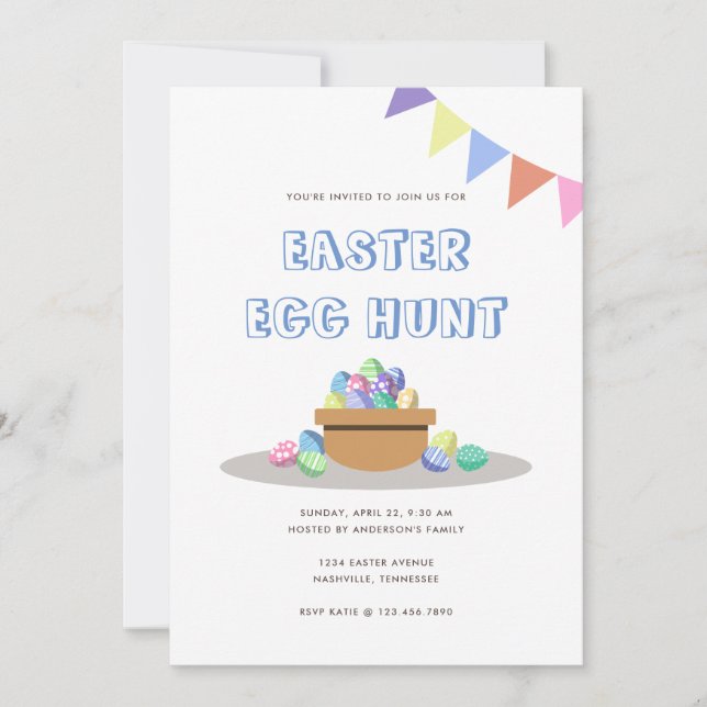 Modern Fiesta Easter Egg Hunt Invitation (Front)