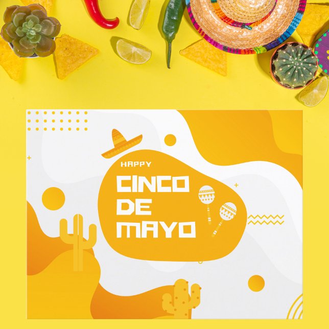Modern Fiesta Icons Cinco de Mayo Postcard (Creator Uploaded)