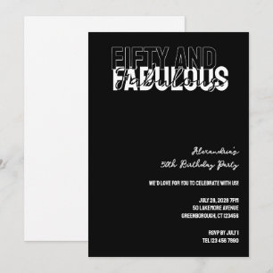Modern Fifty and Fabulous 50th Birthday Party Invitation