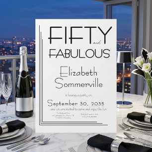Modern Fifty and Fabulous Bold 50th Birthday Party Invitation
