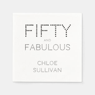 Modern Fifty and Fabulous Bold 50th Birthday Party Napkin
