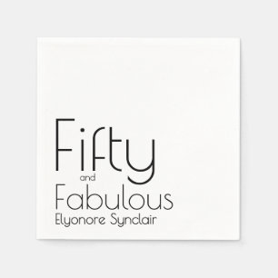 Modern Fifty and Fabulous Bold 50th Birthday Party Napkin