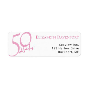 Modern Fifty and Fabulous Bold 50th Birthday Party Return Address Label