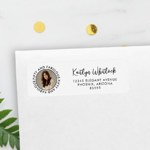 Modern Fifty and Fabulous Bold 50th Birthday Party Return Address Label