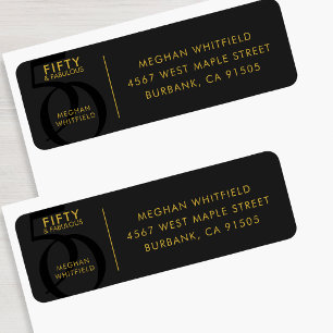 Modern Fifty and Fabulous Bold 50th Birthday Party Return Address Label