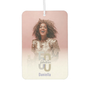 Modern Fifty & Fabulous 50th Birthday Photo Car Air Freshener