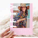 Modern FIFTY Photo 50th Birthday Party Invitation<br><div class="desc">Mark the big Five-O with flair! Our modern 50th birthday invitation is designed to be as trendy as you are. Featuring a sleek pink background that you can easily change to any desired colour and a bold white 'FIFTY' text, it's the perfect way to set the tone for an unforgettable...</div>