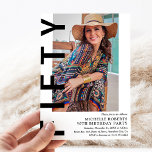 Modern FIFTY Photo 50th Birthday Party Invitation<br><div class="desc">Mark the big Five-O with flair! Our modern 50th birthday invitation is designed to be as trendy as you are. Featuring a sleek white background that you can easily change to any desired colour and a bold white 'FIFTY' text, it's the perfect way to set the tone for an unforgettable...</div>