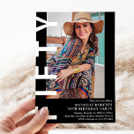 Modern FIFTY Photo 50th Birthday Party Invitation<br><div class="desc">Mark the big Five-O with flair! Our modern 50th birthday invitation is designed to be as trendy as you are. Featuring a sleek black background that you can easily change to any desired color and a bold white 'FIFTY' text, it's the perfect way to set the tone for an unforgettable...</div>