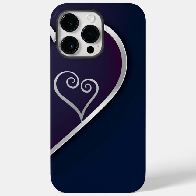 Modern Filagree Heart iPhone 14 Pro Max Case (Back)