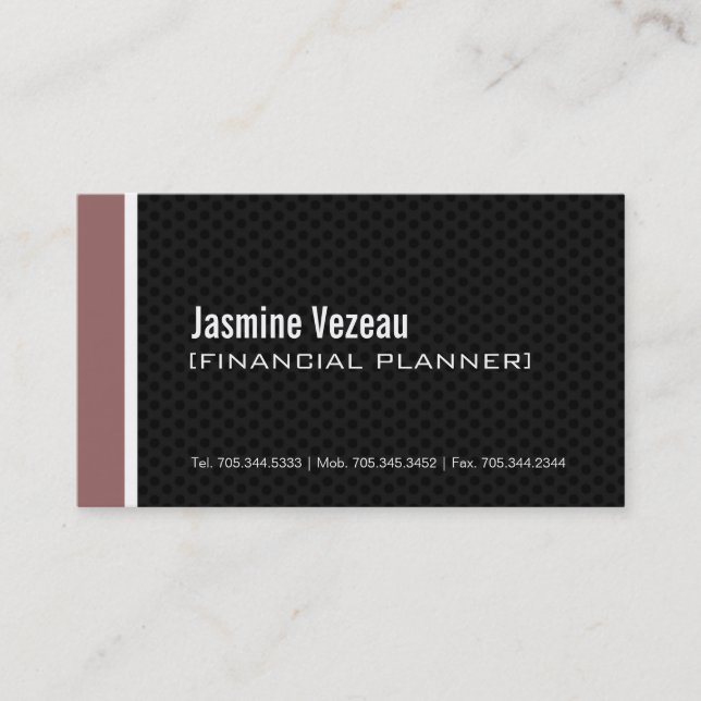 Modern Financial Planner Business Cards (Front)