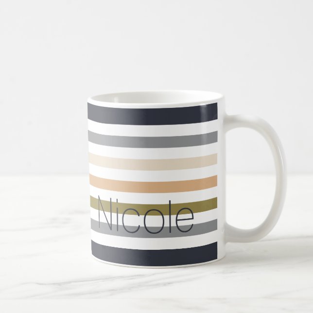 modern fine pastel colors monogram coffee mug (Right)