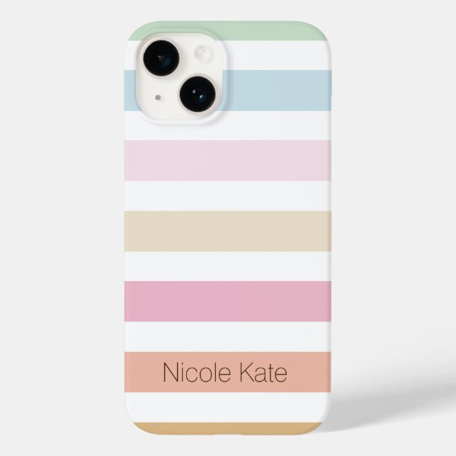 modern fine pastel colour monogram Case-Mate iPhon iPhone Case (Back)