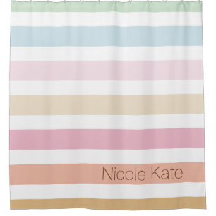 modern fine pastel colours custom monogram shower curtain
