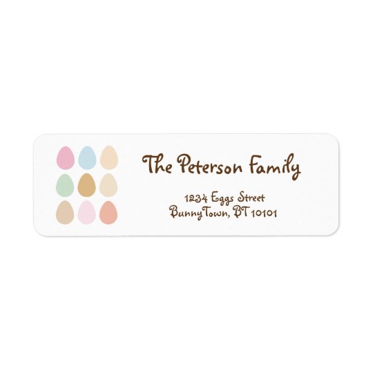 modern fine pastel easter eggs return address label
