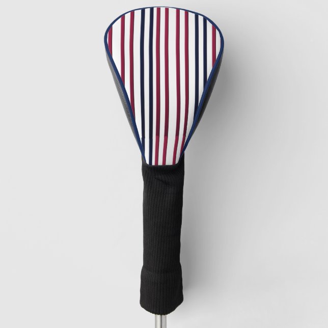 Modern Fire & Triple Stripe Bold Minimalist Golf  Head Cover (Front)