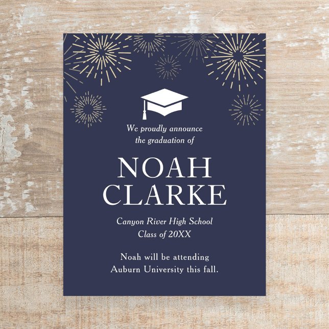 Modern Fireworks Graduation Announcement (Creator Uploaded)