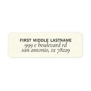 Modern First and Last Name Return Address Label