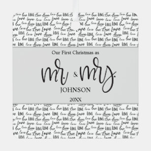 Modern First Christmas Married love wedding gift Metal Tree Decoration