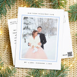 Modern First Christmas Mr and Mrs Photo Holiday Postcard<br><div class="desc">Simple and modern with one of your favourite photo as Mr and Mrs first Christmas holiday postcard.</div>