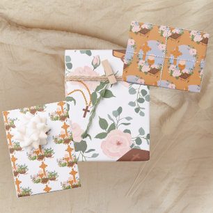 Modern First Communion Wrapping Paper Sheet