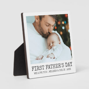 Modern FIRST FATHERS DAY One Photo Plaque