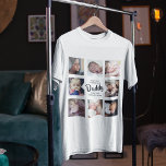Modern | First Fathers Day | Photo Collage T-Shirt<br><div class="desc">Modern photo collage for all the first time dads this fathers day, with the template message which reads 'HAPPY 1ST FATHERS DAY DADDY WITH LOVE MOMMY & ROSIE'. Featuring 8 square photographs. easy to personalise and all completely editable for you to add your own message and who it is for....</div>