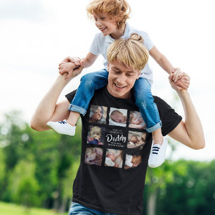 Modern   First Fathers Day   Photo Collage T-Shirt
