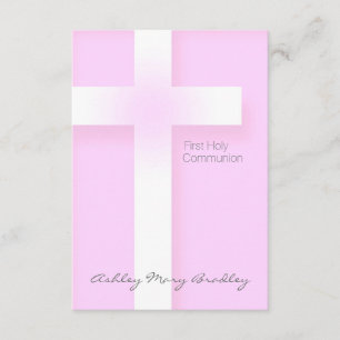 Modern First Holy Communion in Pink Invitation