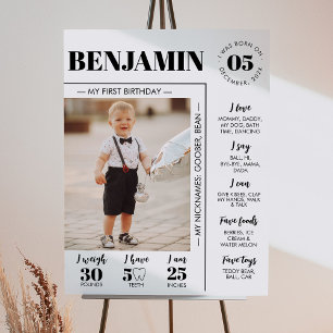 Modern First Year Photo Milestone Sign