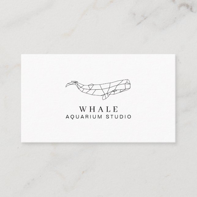 Modern Fish Aquarium Whale Business Card (Front)