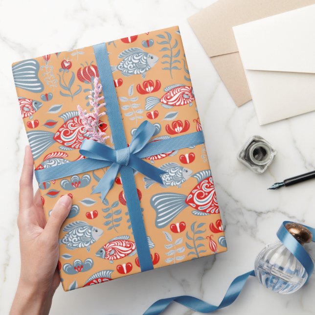 Modern Fish Pattern Wrapping Paper (Gifting)