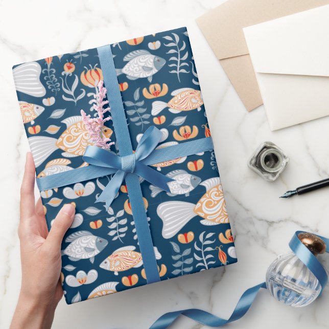 Modern Fish Pattern Wrapping Paper (Gifting)
