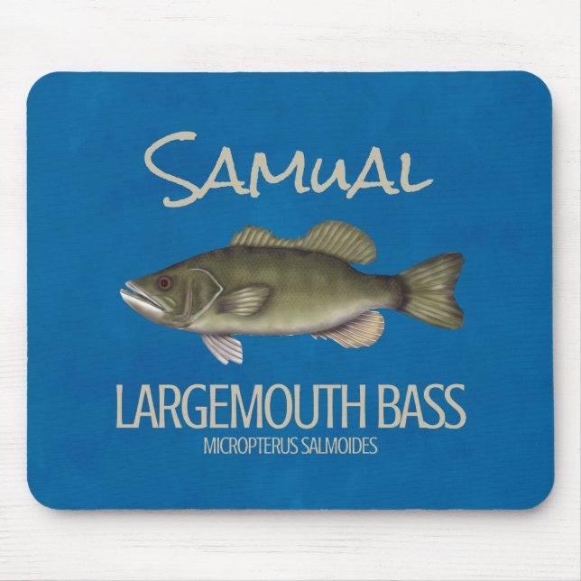 Modern Fishing Large Mouth Bass Simple Angler Mouse Pad (Front)