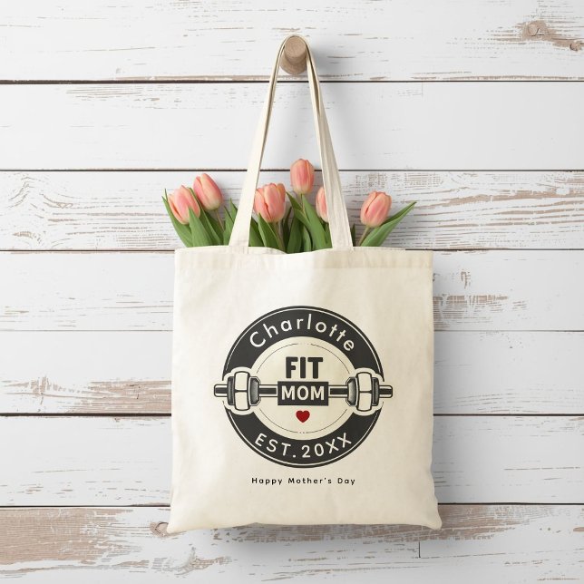 Modern Fit Mom Mothers Day Tote Bag (Creator Uploaded)