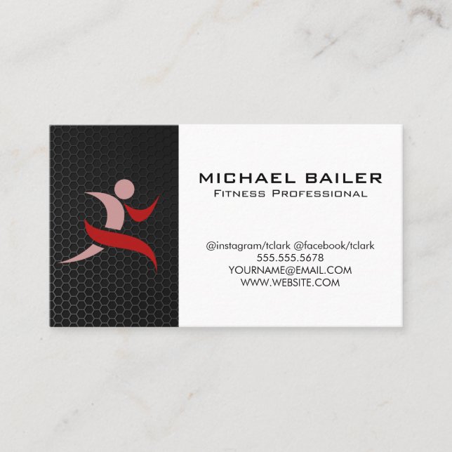 Modern Fitness Logo | Health  Business Card (Front)