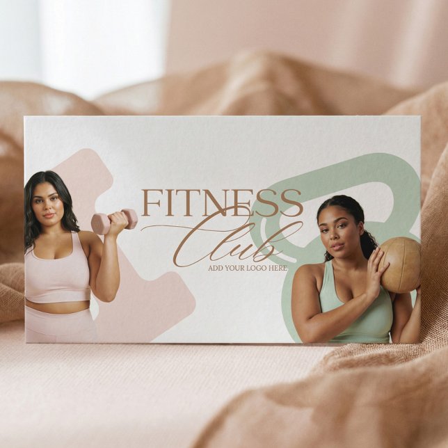 Modern Fitness Personal Trainer Brand Photo QR  Business Card (Modern Fitness Personal Trainer Brand Photo QR Business Card)