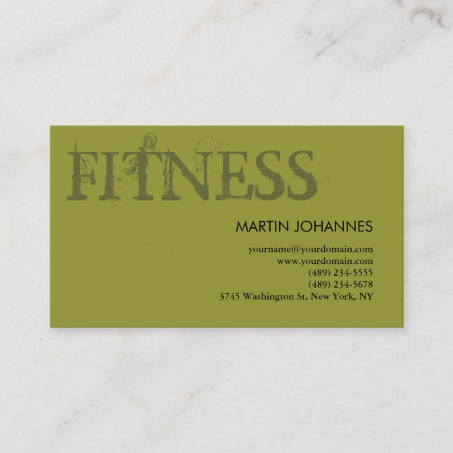 Modern Fitness Personal Training Business Card (Front)