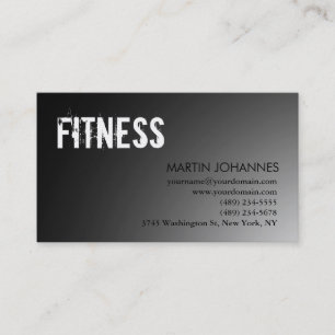 Modern Fitness Sport Grey Business Card