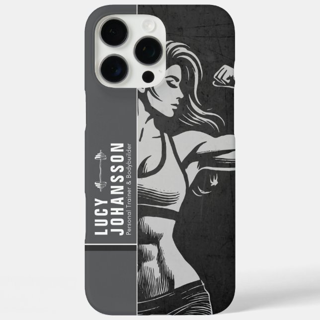 Modern Fitness Trainer Bodybuilding Gym Instructor Case-Mate iPhone Case (Back)