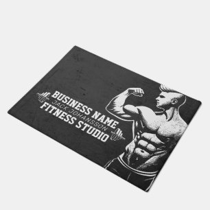 Modern Fitness Trainer Bodybuilding Gym Instructor Doormat