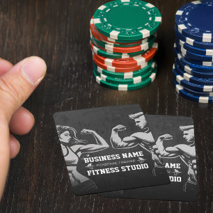 Modern Fitness Trainer Bodybuilding Gym Instructor Playing Cards