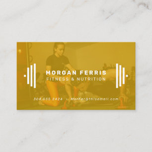 Modern fitness trainer photo business card