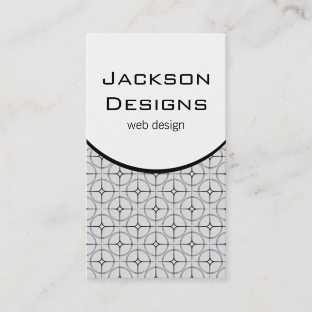 Modern Flair Business Card, Light Grey Card (Front)