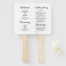 Modern Flair Script Minimal White Wedding Program